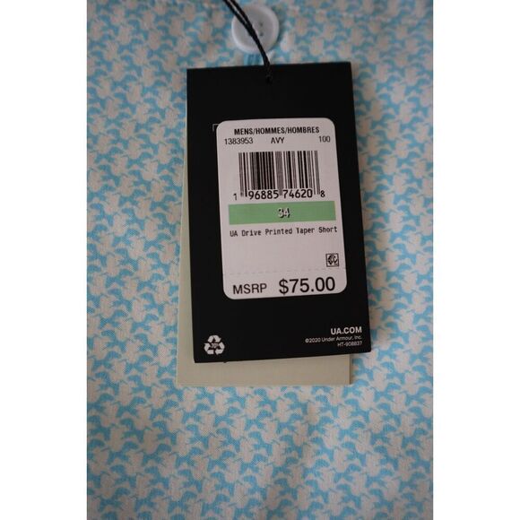 Under Armour 1383953-100 Men's Sz 34 White UA Drive Printed Taper 9" Shorts - Picture 6 of 10